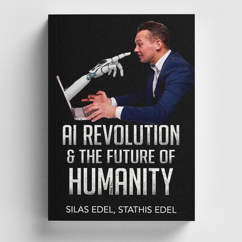 Futuristic AI Book Cover - AI vs Humans/Dark Design by -Saga-