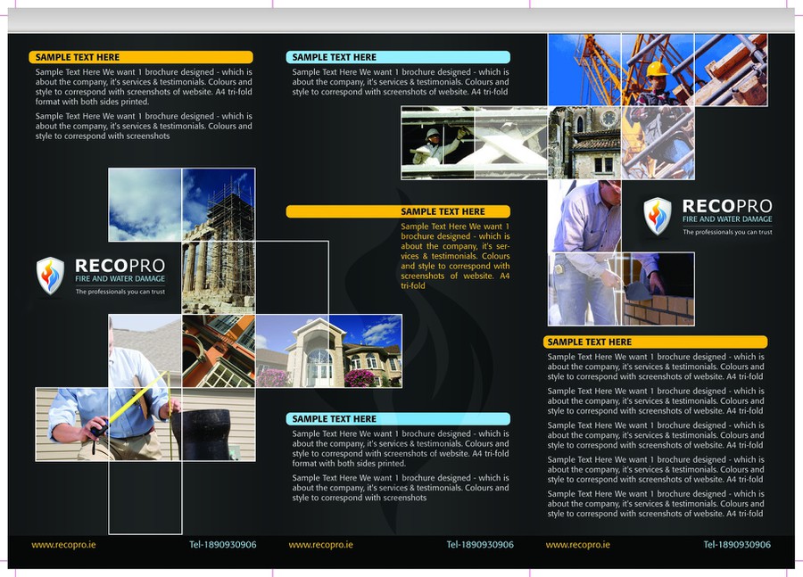 Brochure for Fire and Water Damage Restoration Company | Print or