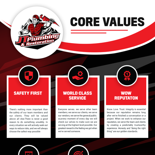BUSINESS VISION & CORE VALUES - TWO PAGE CONTEST Design by RP 07™