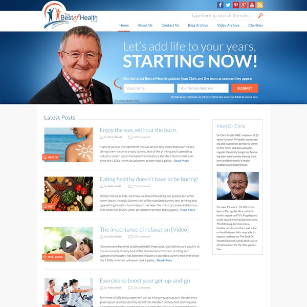 Design by Phil Lyster titled "Design a website for Britain's longest serving and most respected TV doctor"