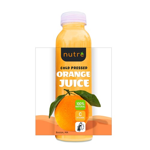 Easy Orange Juice Bottle.. Full Wrap! Design by Radmilica