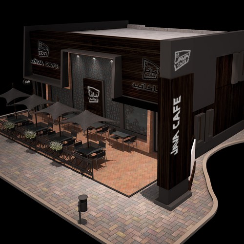 Coffee shop exterior design | 3D contest | 99designs