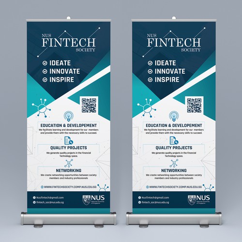 Fintech society standing banner design Design by Rocket Zone