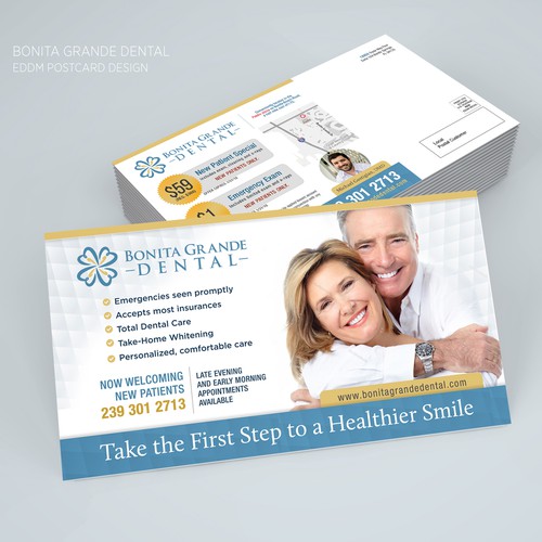 Design a creative EDDM postcard for a dental office Postcard, flyer