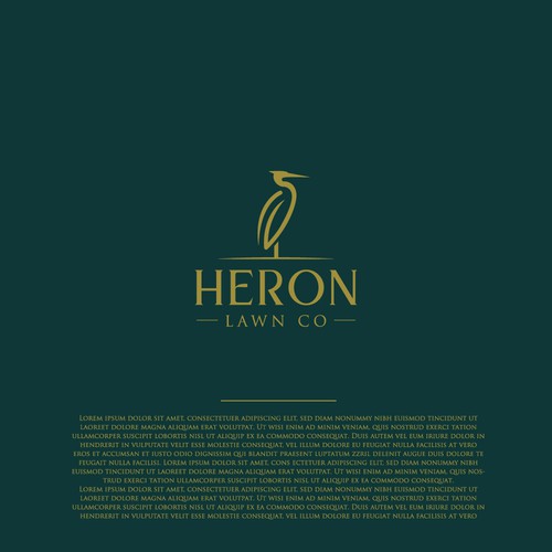 Modern Lawn Care Business with Heron Design by Rocket_Racoon