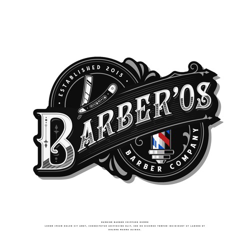"Barber Company ° EST. 2015" winning Logo design