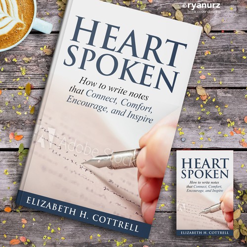 Heartwarming book cover to inspire the writing of heartspoken notes and letters Design by ryanurz