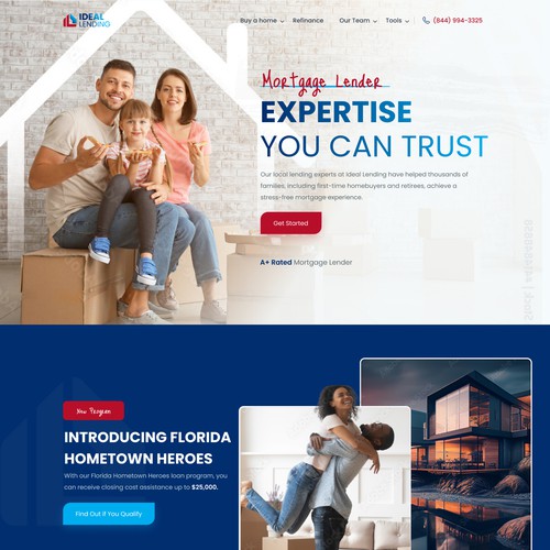 Persuasive and eye appealing website design for a mortgage company Design by MercClass