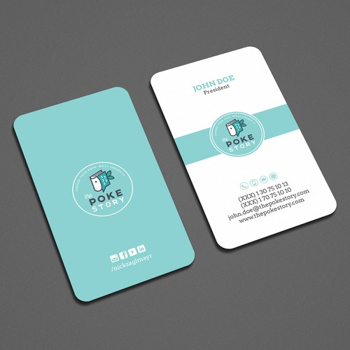 CREATIVE BUSINESS CARD DESIGN FOR THE POKE STORY Design by AYG design