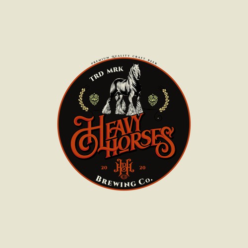 Vintage horse logo for a local brewery Design by F.canarin