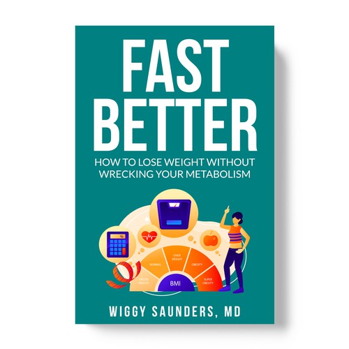 New Book Cover on how to Fast Better to Help People Lose Weight Design by TopHills