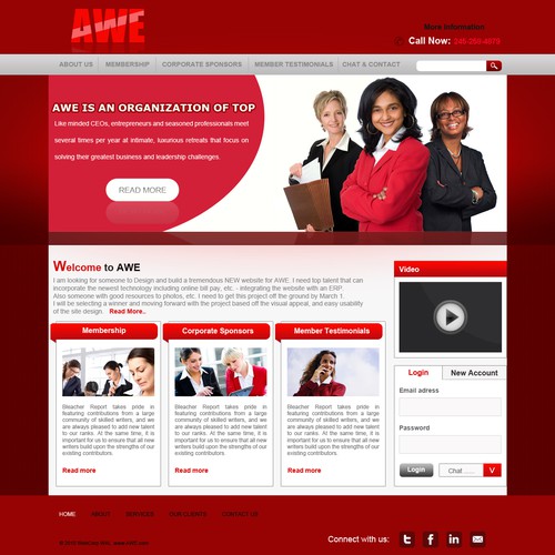 Create the next Web Page Design for AWE (The Association of Women Entrepreneurs & Executives) Réalisé par wal_143