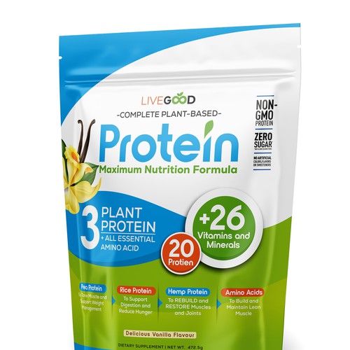 ***GUARANTEED PRIZE*** - LABEL DESIGN for Protein Powder -*****NEW***** Design by JOHN's_AlphaCreation
