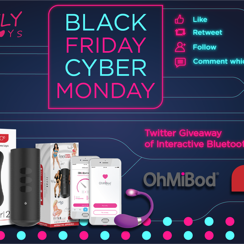 Twitter giveaway graphic for fun adult toy store Social media