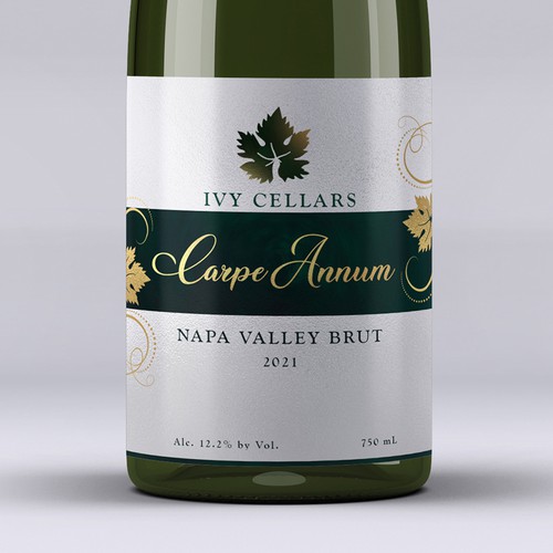 Ivy Cellars sparkling wine label Design by Haris808