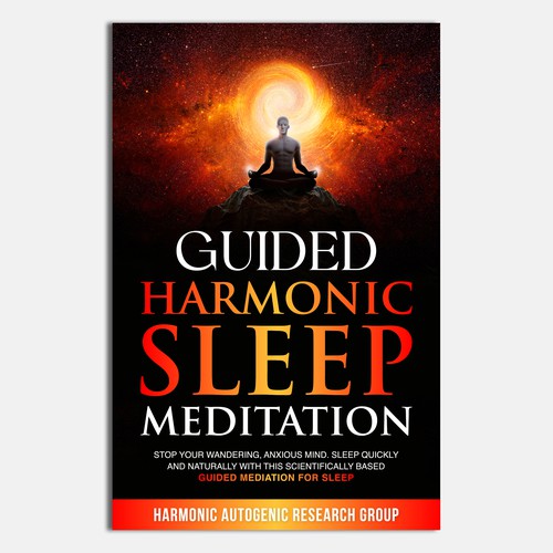 Design an abstract dark on dark sleep meditation book cover Design by Unboxing Studio