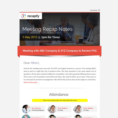 Recap Notes EMAIL | PDF Template Project | Email contest