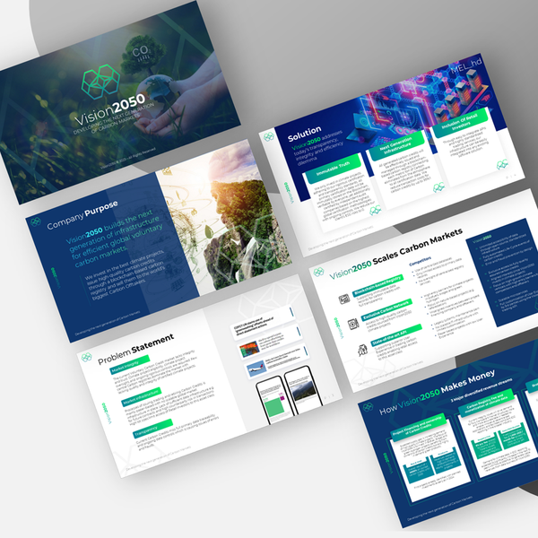 Design by Mel H titled "Fundraising Pitch Deck for Climate Tech "