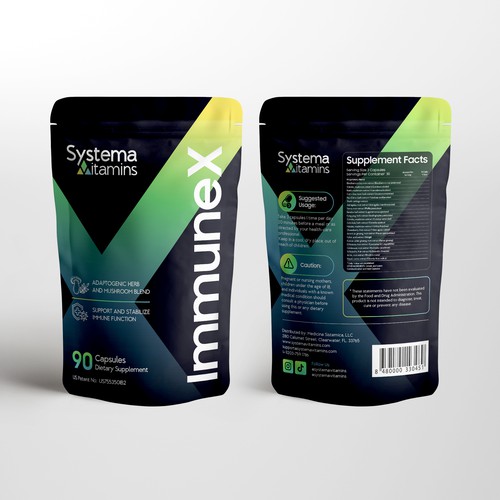 Modern and Fun Pouch Design for Natural Supplement brand Design by farhanubaid