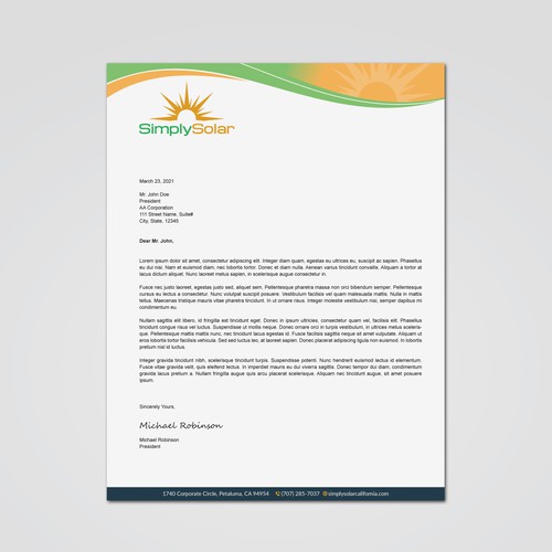 "Renewable Energy Company Letterhead" Design by Tcmenk