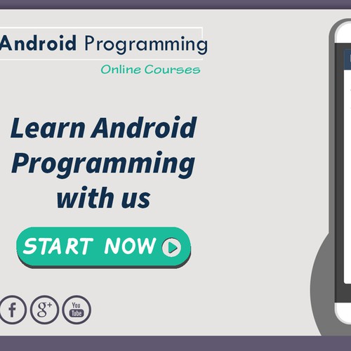 Create a poster for an android application development course signage