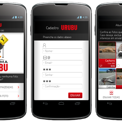 Sistema Urubu (Vulture System) Android Mobile App Design required Design réalisé par Irun S