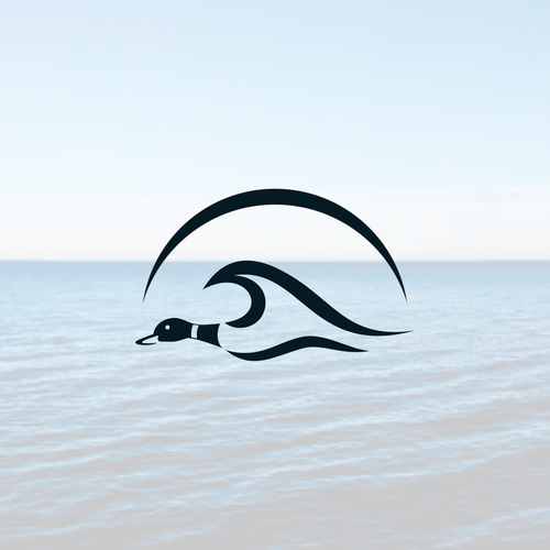 Coastal lifestyle brand featuring a mallard duck and wave, appeal to outdoor enthusiasts and surfers-ontwerp door muuter