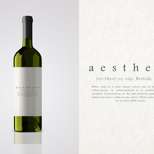 Minimalistic wine label needed Design by Alem Duran