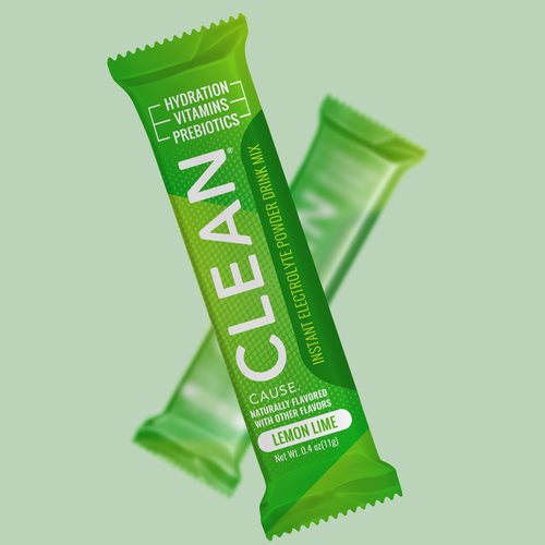 CLEAN Cause Hydration Stick Packets Design by halesen