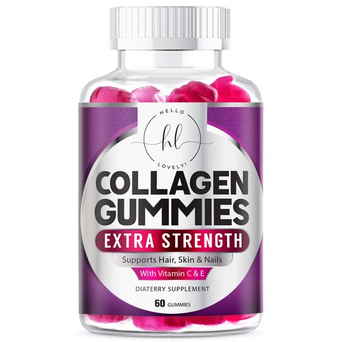 Hello Lovely needs a Collagen Gummies product label Design by agooshe