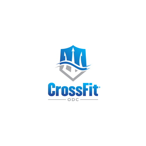 Logo pour une salle de CrossFit (France), thématique : trident, mer, odyssée, poseidon … Design by dKOI designs