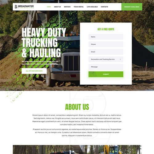 Trucking redesign of website Design by Wybex