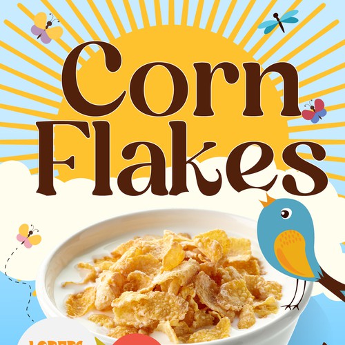 Premium cereal breakfast packaging (Corn Flakes) Design by Glerm Rubini