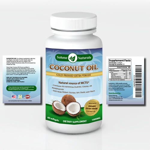 Create a Premium Label for a Coconut Oil Softgel Supplement | Product ...