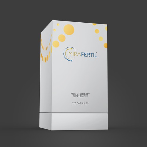 a box for male reproductive supplement improves sperm quality that look professional yet luxurious Design by CK Graphic