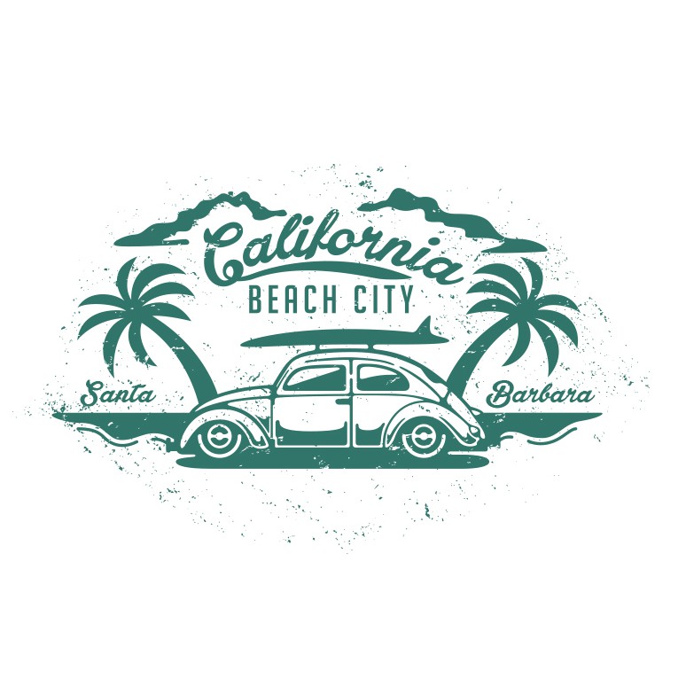 California logo with the title 'California Beach City'