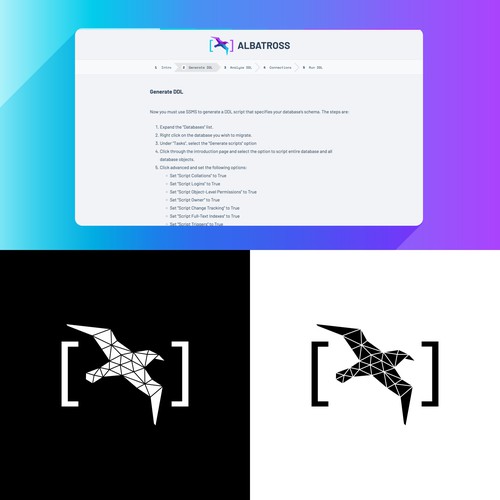 Create a logo for Albatross, a database migration tool. Design by eshtiyak™