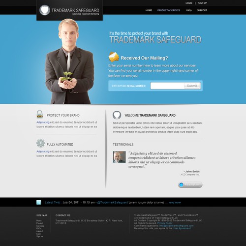 website design for Trademark Safeguard Design by boomBox
