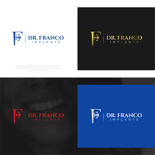 Luxury Dental Implant Logo Brand for World-Class Implant Surgeon appeal Patients and Other Doctors Design by evano.