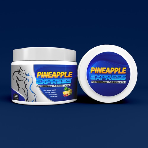 Label Design Pineapple express, A mens sexual supplement Design by susubayramm (insta)