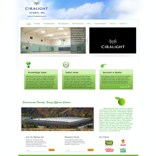 Website for Green Energy Smart Skylight Product Design por AKSoe