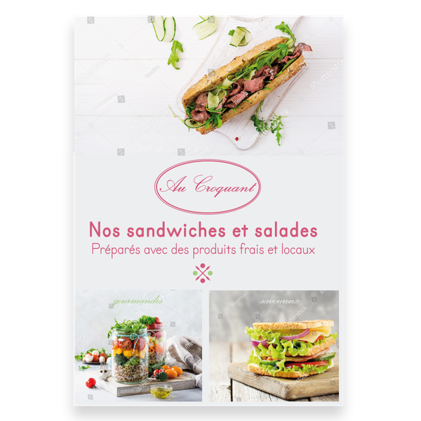 Affiche pour une nouvelle gamme de plats préparés dans un réseau de boulangeries 