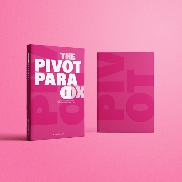 Design realizzato da fifty8 intitolato "book cover — the pivot paradox"