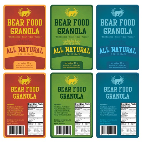 print or packaging design for Bear Food, Inc Diseño de be ok