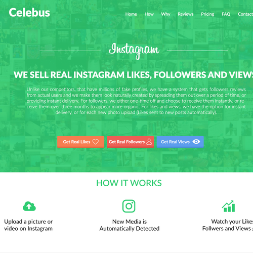 Instagram Likes/Followers Website | Web page design contest