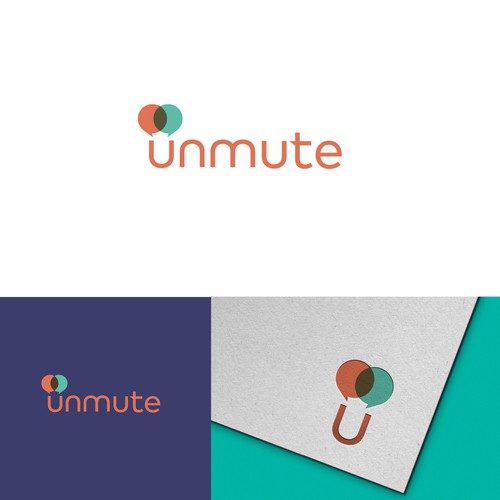 Unmute -- logo and branding guide for a mental health platform for people of color Design by SilvinaL