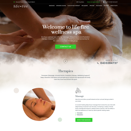 Simple Wellness Spa Website Design by Web Hub