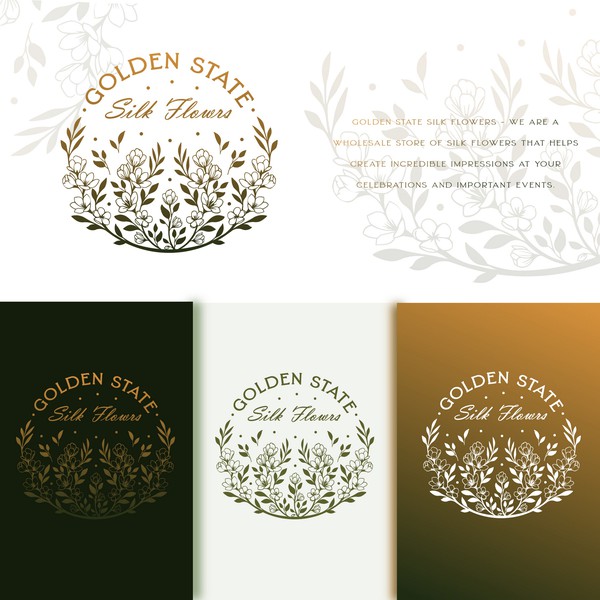 Golden State - an elegant logo, with a rich filling of flowers