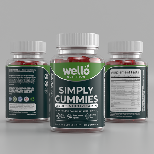 Multi vitamin gummies label design Design by Tamara.D