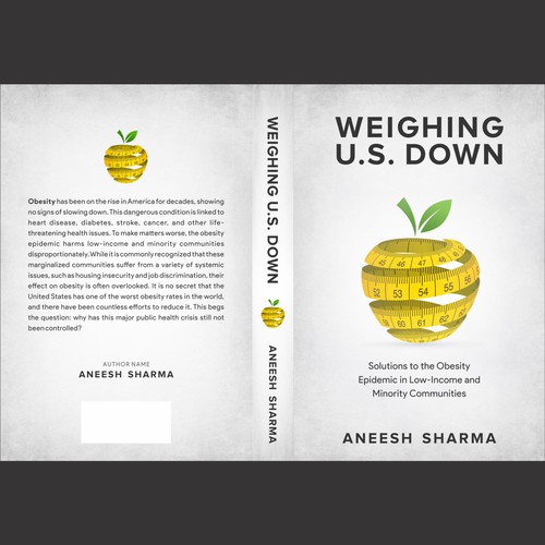 Book Cover: Non-fiction book on the obesity epidemic. Front, back, and spine - paperback & ebook. Réalisé par kmohan